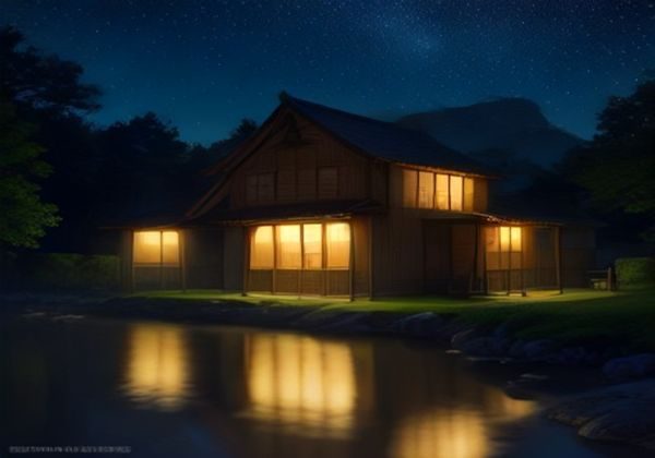 母子偷偷潛入水中亂倫主題數據看板，深紅色夜景水面倒影，燈光幽暗神秘，展現搜索熱度分析圖表